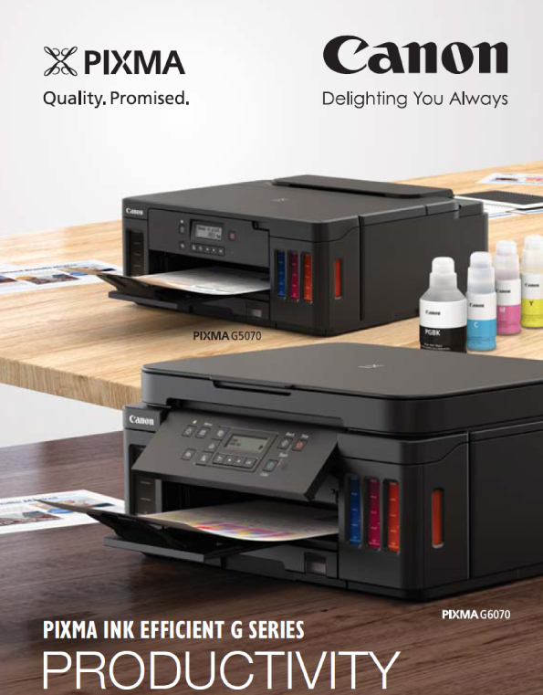 This is a Canon PIXMA G6070 G5070 brochure